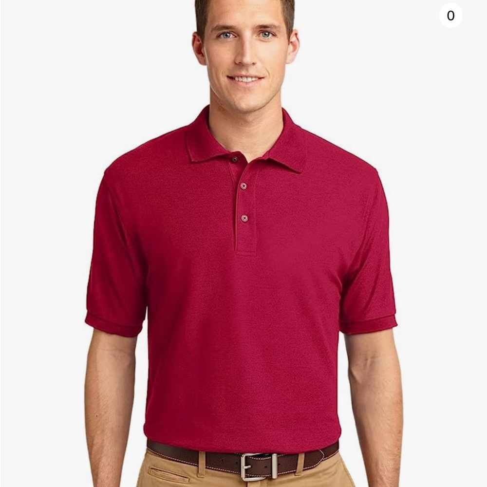POLO shirt dark red cotton classic